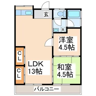 コーポ宇賀岳B【2階】の間取り