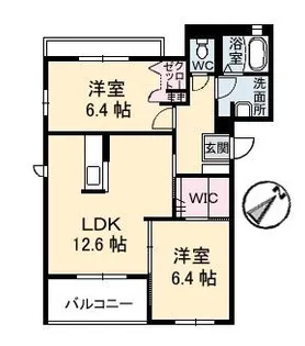 グレースK’sアベニュー H棟【3階】の間取り