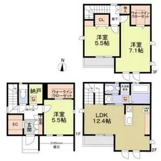 愛知県豊橋市東小田原町【一戸建】の間取り