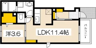 リバーフロント山手II【1階】の間取り