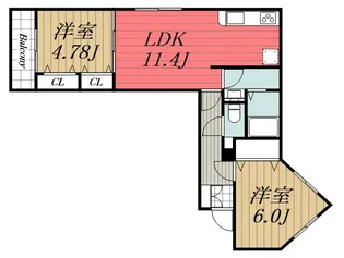 千葉県千葉市中央区長洲1【アパート】の間取り