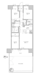 シャリエ亀戸リーディングイースト【1階】の間取り