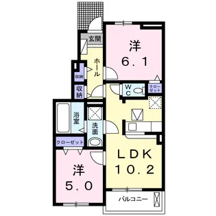 徳島県阿南市福村町北筋【アパート】の間取り