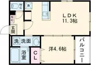 ボヌール太秦【1階】の間取り