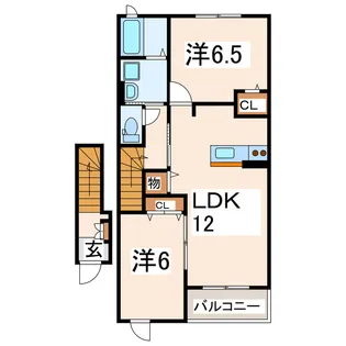 エスポワールヒル【2階】の間取り