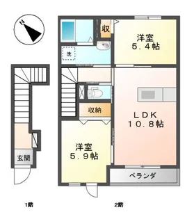 ガーデンコート【2階】の間取り
