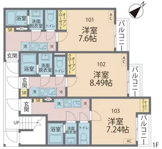 埼玉県蕨市塚越1【アパート】の間取り
