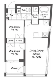 オープンブルーム渋谷本町【3階】の間取り