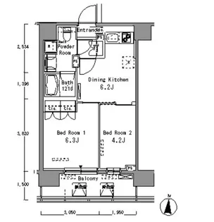 東京都江東区塩浜2【マンション】の間取り