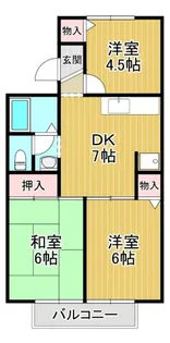 バンビタウンA棟【1階】の間取り