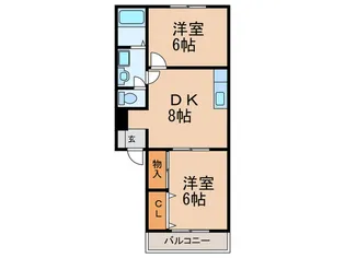 スカイハイツ内橋 I C棟【2階】の間取り