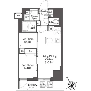 東京都文京区春日1【マンション】の間取り