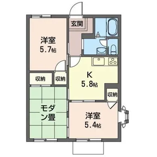 ニューキャスル上矢部C【1階】の間取り