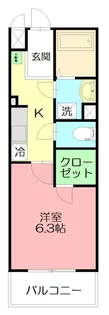 カレッジヒルズD【2階】の間取り