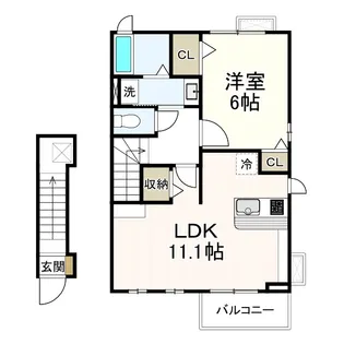ジュネス・クラール【2階】の間取り
