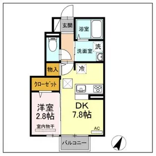カーサアルマーレ【1階】の間取り