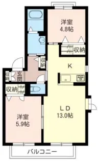 シャインハイツ小手指【1階】の間取り