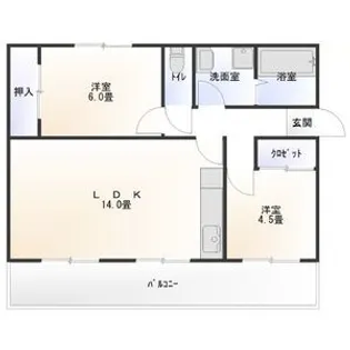 ドムス東長岡A棟【1階】の間取り