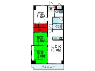フロウスリ-ブ西村1番館【4階】の間取り