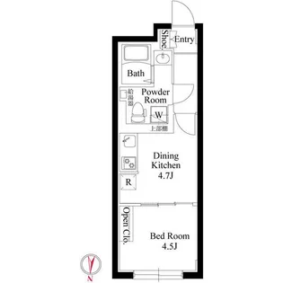 グローリオシェルト駒込西ケ原【3階】の間取り