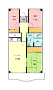はざま台サンハイツ2号棟【5階】の間取り