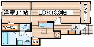 グレースヒルズGAMO B棟【1階】の間取り