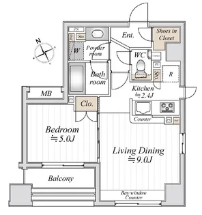 ドゥーエ銀座イーストI【7階】の間取り