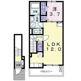 ピュアレジデンスK A【2階】の間取り