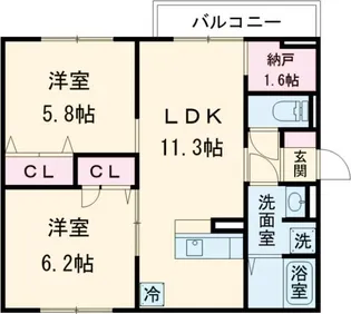 セレスティア向山【3階】の間取り