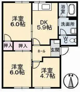 フレグランスNanba IV棟【2階】の間取り