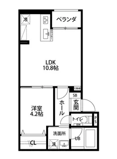グローリッジ白山【1階】の間取り