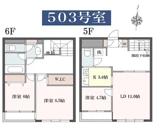 プラザ南大井【5階】の間取り