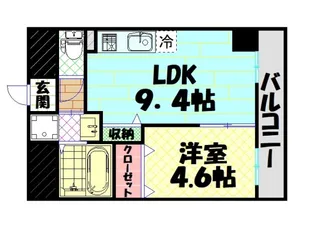 ?クシア千代崎【2階】の間取り