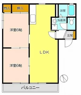 ハイツ荻野A棟【2階】の間取り