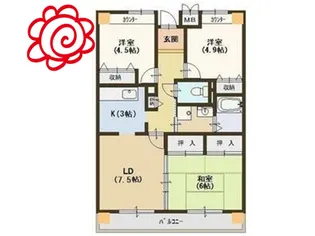 フルール鶴見緑地【4階】の間取り