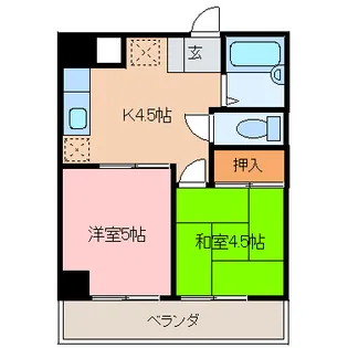 アリュール若草【7階】の間取り