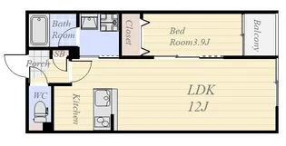 リテラス常盤【1階】の間取り