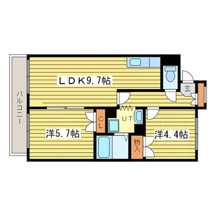 リレント北33条マンション【4階】の間取り