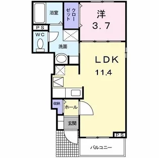 ラ・カーサ・ミーア【1階】の間取り