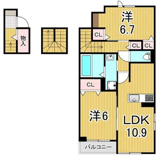 パラッツォビアンカ【3階】の間取り