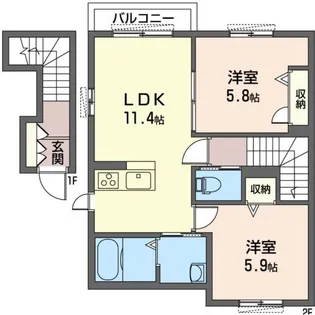 カナール【2階】の間取り