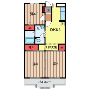 ソレアード金町【4階】の間取り