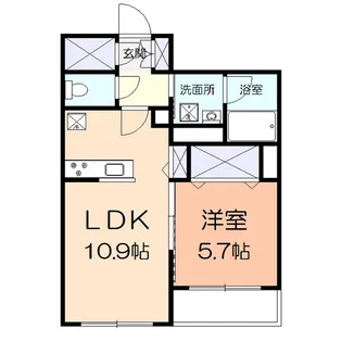 グランドール武蔵小杉【1階】の間取り