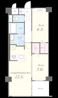 APエルテージ地行【4階】の間取り