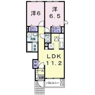 ジュネス【1階】の間取り