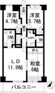 エトワール多摩川【5階】の間取り