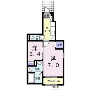 パレス ローズ【1階】の間取り