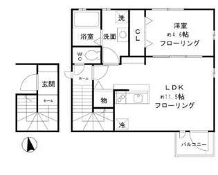 ヴァンテュイット【2階】の間取り