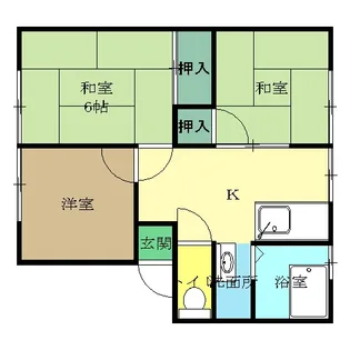 ハイツヒルサイド【1階】の間取り