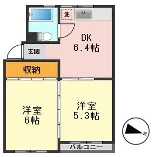 ドミシール平野No.5【1階】の間取り